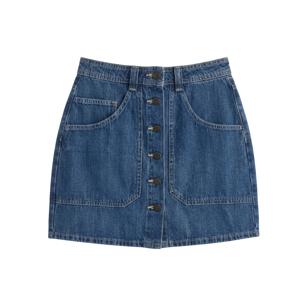 Old Navy Utility Mini Skirt Womens 0 Medium Wash Button Front Denim 585190-00-1 - Picture 1 of 10